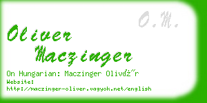 oliver maczinger business card